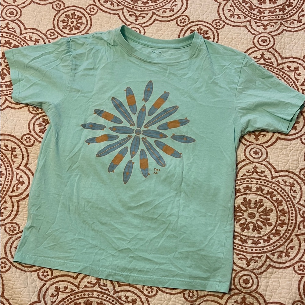 Surfboard Graphic Tee T-Shirt - Minty Seagram Green Surf Sayulita Screenprint